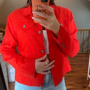 Red Linen Jones & Co Jacket Size: M